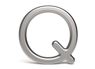 3D render metallic alphabet Q