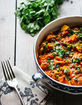 The Indian dish Mutter Paneer