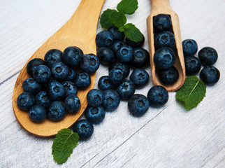 Fresh blueberries on a table