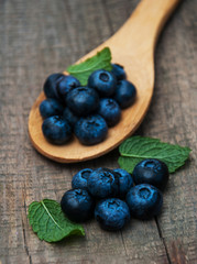 Fresh blueberries on a table