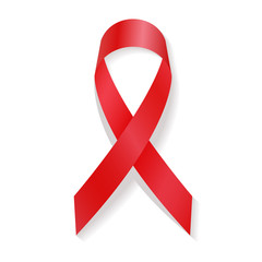 World aids day symbol, realistic red ribbon, 1 december. World Aids Day concept with text