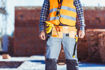 Construction worker in reflective vest