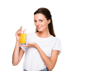 woman with glass of fresh juice