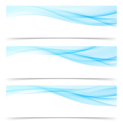 Futuristic abstract blue soft transparent line banner collection