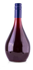 bottle with wine isolated on white background.