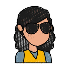 Girl faceless cartoon icon vector illustration graphic design