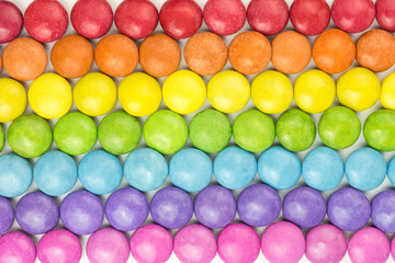 background of multicolored sugar coated candies