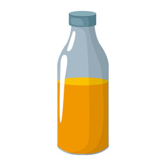 Orange juice in bottle icon vector illustration graphic design