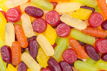 background of fruity wine gums