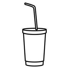 Soda cup with straw icon vector illustration graphic design