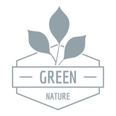 Green nature logo, simple gray style