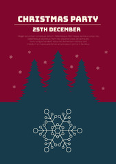 Christmas party invitation. Christmas holidays flyer or poster. Vector illustration.