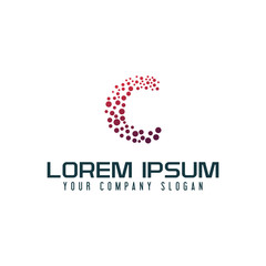 letter C internet logo design concept template