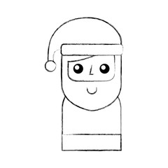 christmas santa claus with hat celebration cartoon