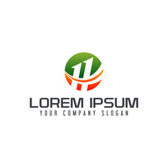 Letter H logo. circle design concept template