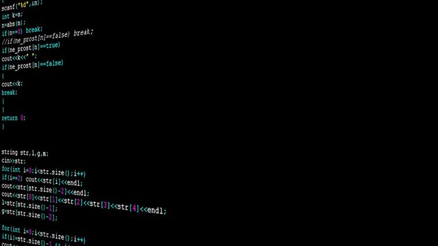 Source code on the monitor screen.
