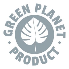 Eco planet logo, simple gray style