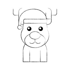 christmas reindeer with hat animal horned funny