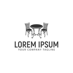 antique desk chair logo design concept template