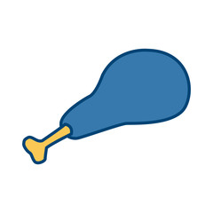Chicken thigh food icon vector illustration graphic design