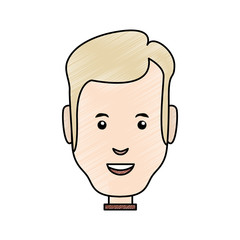 colored  man face doodle over white background  vector illustration