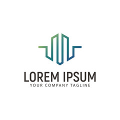 Letter M logo. modern design concept template