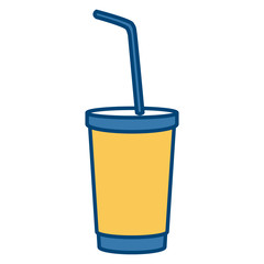 Soda cup with straw icon vector illustration graphic design