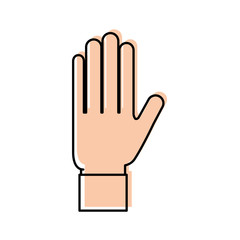 Obraz premium hand showing five finger gesture icon