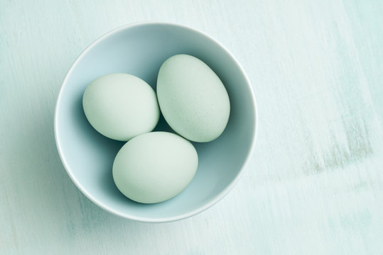 Organic eggs from Easter egger chicken