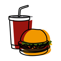hamburger and soda icon vector illustration graphic design