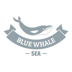 Blue whale logo, simple gray style