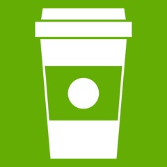 Paper cup of coffee icon green