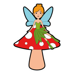 beautiful fairy in mushroom character