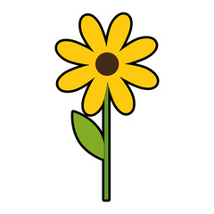 cute sunflower plant icon