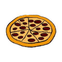 Delicious pizza fast food icon vector illustration graphic design