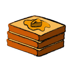 Fresh bread sliced icon vector illustration graphic design