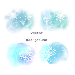 A set of gentle winter backgrounds. Vector illustration.