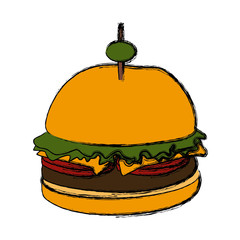 Hamburger fast food icon vector illustration graphic design