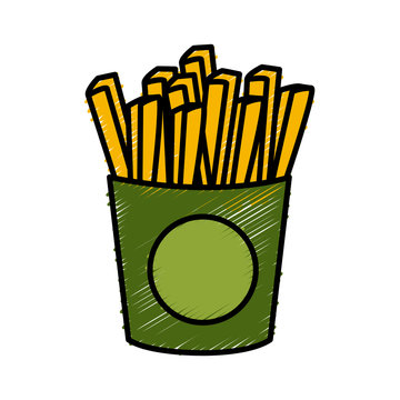 French fries food icon vector illustration graphic design