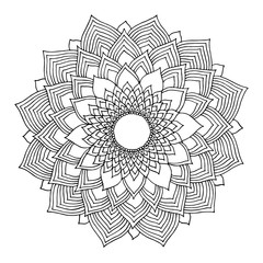 chakra mandala icon symbol logo, flower floral leaf, vector hand drawn, illustration design concept sign.