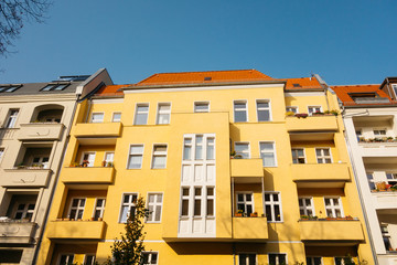 yellow apartment house in prenzlauer berg