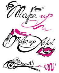 Makeup artist banner with business concepts