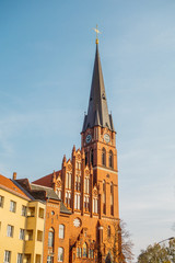 Obraz premium high format picture of clock tower from red church