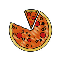 Big pizza food icon vector illustration graphic design