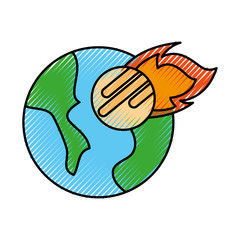 universe planet earth meteorite falling space