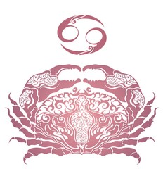 Cancer zodiac sign, horoscope symbol, vector illustration