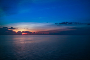 Fototapeta na wymiar Colorful sunrise in gulf of Thailand