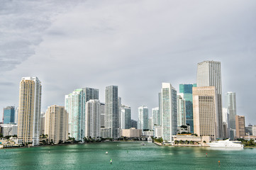 Naklejka premium Miami skyline skyscraper