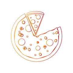 Big pizza food icon vector illustration graphic design
