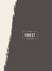 Vertical pine forest vector drawn sketch